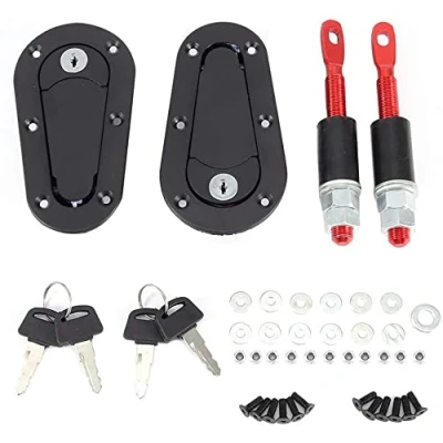 Afbeelding van CENPEK universele auto motorkap cover slot sleutel pin kit veiligheid vergrendeling zwart
