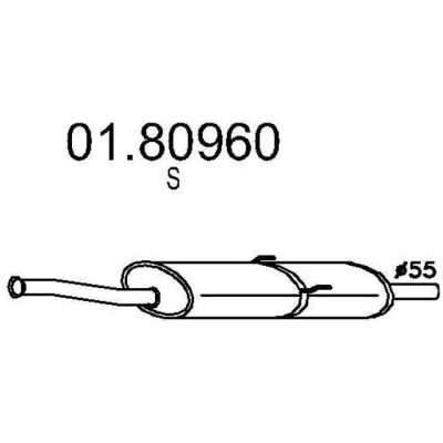 Afbeelding van MTS 01.80960 Middendemper 1430mm RENAULT: Espace III (JE) 2.2 dCi 2000 2002
