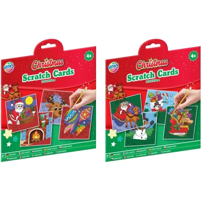 Afbeelding van Creative Craft Group Xmas 4 Scratch Kaarten