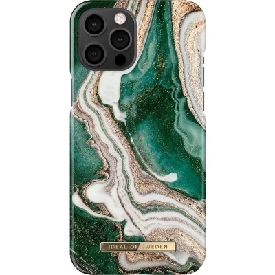 Afbeelding van Apple iPhone 12 Pro Max Hoesje Kunststof iDeal of Sweden Hardcase/Backcover Golden Jade Marble Telefoonhoesje