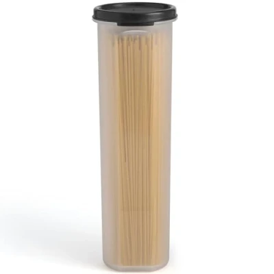 Afbeelding van Hoge doorzichtige spaghetti pasta container opslag met deksel.Multifunctionele keuken voorraadkast organisatie en voedselopslag voor noedels bonen rietjes luchtdichte lekvrije spaghettihouder