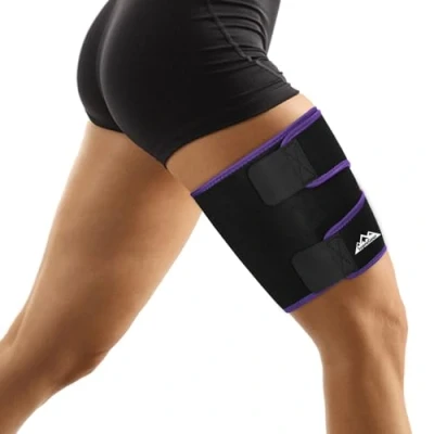 Afbeelding van supregear Dij Wraps Ondersteuning, Verstelbare Compressie Neopreen Mouw hamstring Quad Wrap Ademende AntislipBovenbeenbrace Been Slanker voor Vrouwen Mannen Getrokken Lies Spier, XL