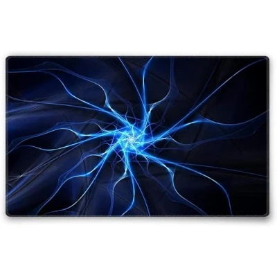 Afbeelding van Silent Monsters Muismat Grootte M (36 x 25 cm), Mouse Pad Design: Bliksem, Genaaide Rand, voor Bureau en Gaming, Mousepad Antislip rubberen basis