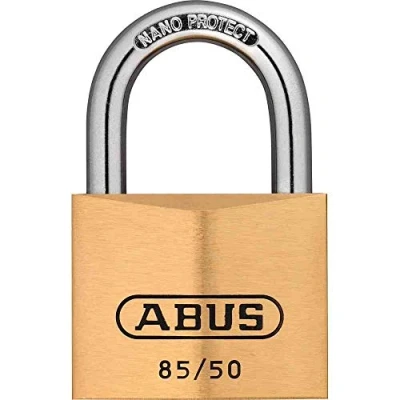Afbeelding van ABUS Hangslot messing 85/50 voor kelderdeuren, schuur en nog veel meer weerbestendig slotlichaam geharde stalen beugel veiligheidsniveau 7