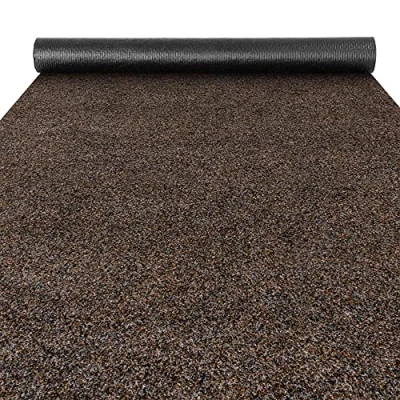 Afbeelding van ANRO Poet Deurmat, vuilvangmat, tapijtloper, schoonloopmat voor binnen en buiten, hal, entree, bruin, 100 x 220 cm