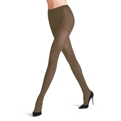 Afbeelding van FALKE Dames Panty Prime Rib 60 DEN W Ti halfdoorzichtig gedessineerd 1 paar, Bruin Shitake 5182, S