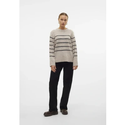 Afbeelding van Vero Moda Vmflawless Oneck Pullover Trui, Dames, Maat: XS, Silver mink