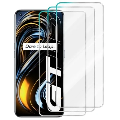 Afbeelding van Cadorabo 3x Screenprotector geschikt voor Realme GT Beschermende Pantser Film in Getemperd (Tempered) Display beschermend glas 9H hardheid met 3D Touch