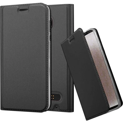 Afbeelding van Cadorabo Hoesje geschikt voor Motorola MOTO Z2 in CLASSY ZWART Beschermhoes met magnetische sluiting, standfunctie en kaartvakje Book Case Cover Etui
