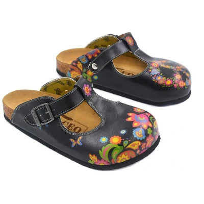 Afbeelding van GOBY Colorful Flowers Clogs Slippers Hoge kwaliteit Handmade Maat 42