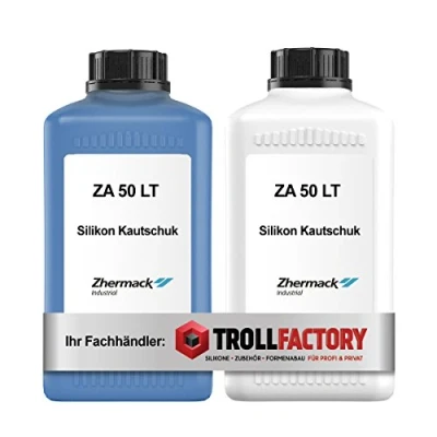 Afbeelding van Zhermack silicone rubber ZA 50 LT Shore hardheid blauw middelhard dubbele vloeibaar 2 kg