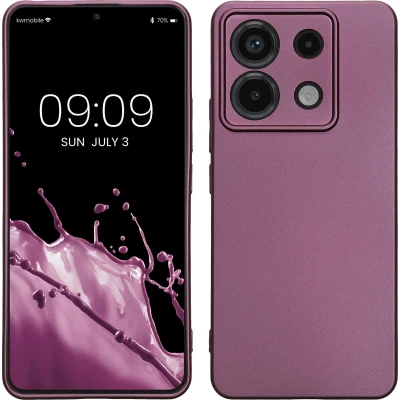 Afbeelding van kwmobile telefoonhoesje geschikt voor Xiaomi Redmi Note 13 Pro 5G / Poco X6 Hoesje smartphone Back cover in metallic lila
