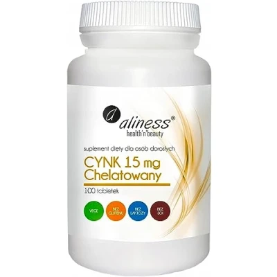 Afbeelding van Gecheleerd zink 15 mg 100 tabletten Aliness