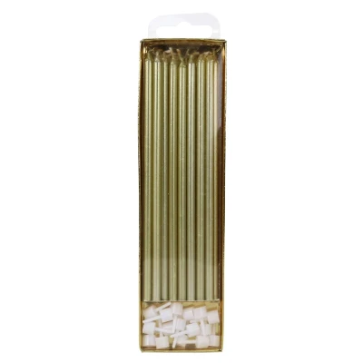 Afbeelding van PME Taartkaarsjes Goud Extra Lang (18cm) Set/16