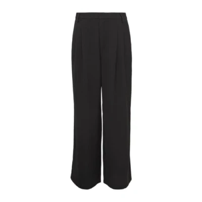 Afbeelding van QS Bundfalten MIT Weitem BEIN Broek, Dames, Maat: 32x30, Schwarz