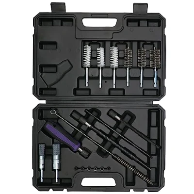 Afbeelding van CHANG QI 19pcs Injector Seat en Shaft Cleaning Kit, injectie nozzles met staaldraad reinigingsborstels nylon borstels