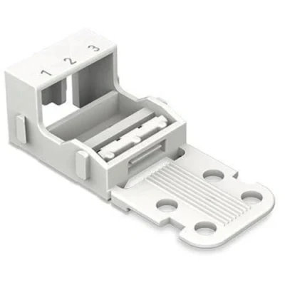 Afbeelding van Bevestigingsadapter; voor 3 draads klemmen; serie 221 4 mm²; met vergrendeling staande montage; wit