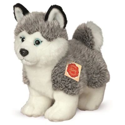 Afbeelding van Hermann Teddy Knuffeldier hond Husky zachte pluche premium kwaliteit knuffels grijs/wit 23 cm