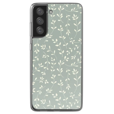 Afbeelding van imoshion hoesje Geschikt voor Samsung Galaxy S21 FE Design Smoke Green Flowers