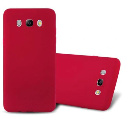 Afbeelding van Cadorabo Hoesje geschikt voor Samsung Galaxy J7 2016 in FROST ROOD Beschermhoes gemaakt van flexibel TPU silicone Case Cover