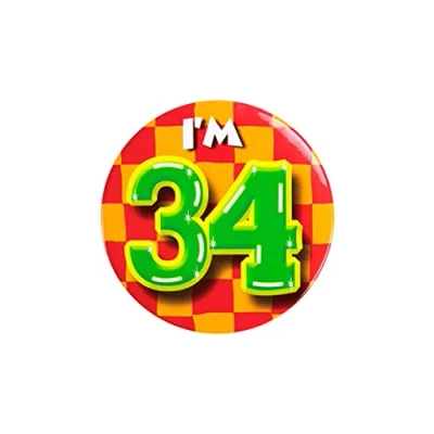 Afbeelding van I&#039;m 34 Button Jaar 5,5cm