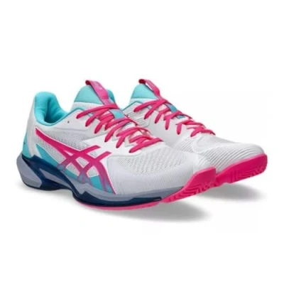 Afbeelding van Asics Solution Speed FF 3 Padelschoenen, Heren, Maat: 44.5, White/hot pink Kunststof/ textiel