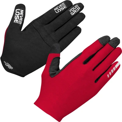 Afbeelding van GripGrab Aerolite InsideGrip Lange Vinger Zomer Race MTB Fietshandschoenen zonder Padding Rood Unisex Maat S