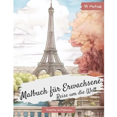 Afbeelding van Malbuch für Erwachsene Reise um die Welt: Ausmalbuch für und Jugendliche ab 12 Jahre. 55 wunderschöne Motive Stressmanagement Entspannung