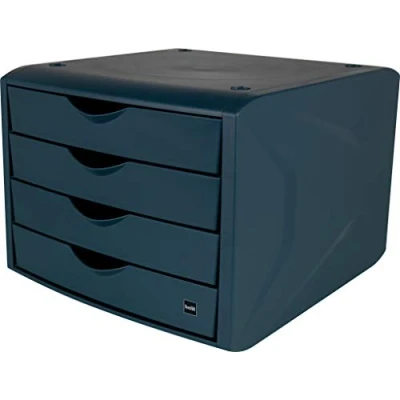 Afbeelding van helit H6429534 ladenbox &quot;the green chameleon&quot;, van gerecyclede kunststof, blauwe engel gecertificeerd, blauw, 1 stuk
