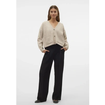 Afbeelding van VERO MODA Vmgemma Ls V hals gebreide cardigan VMA Noos pullover, Plaza Taupe, M