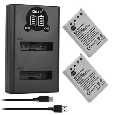 Afbeelding van DSTE en EL5 reserveaccu (2 stuks) Smart LED Dual USB oplader, compatibel met Nikon Coolpix P80 P90 P530 P5000 P5100 7900 P6000 P500 P510 P520