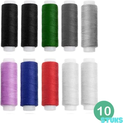 Afbeelding van Naaigaren Set 10 stuks Diverse kleuren 100% Polyester Naaien Accesoires Borduren Naaimachine Naaibenodigheden
