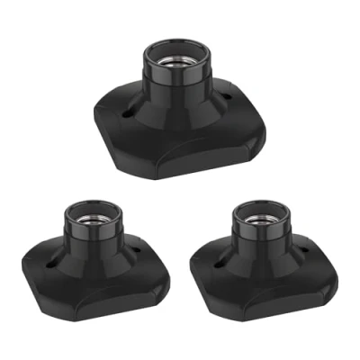 Afbeelding van ledscom.de 3 stuks plafondlamp/fitting ELEKTRA, kunststof, porselein, zwart, 1x E27 max. 60W