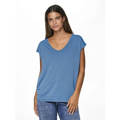 Afbeelding van PIECES Tshirt Billo Lurex Blauw/dessin L