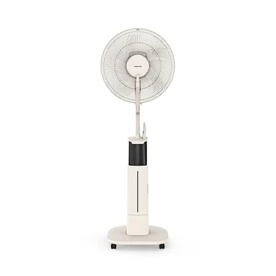 Afbeelding van CREATE Air Mist Pro Staande ventilator, oscillerend, wit, met watervernevelaar, afstandsbediening, 3,2 l, 70 W, 4 modi en 3 snelheden, zeer stil.