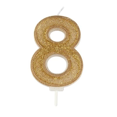 Afbeelding van Culpitt Cijferkaars #8 Goud met Glitter