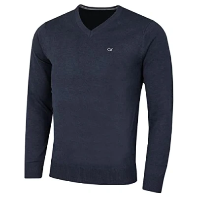 Afbeelding van Calvin Klein Heren trui met V hals Marine Mergel M