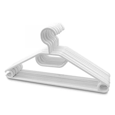 Afbeelding van 100 stuks kleerhangers, wit, kunststof, draaibare haak + schoenlepel, hanger, gemaakt in de EU, milieuvriendelijk omdat 100% gerecycled materiaal, Centi