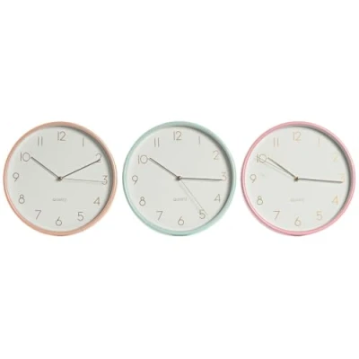 Afbeelding van Muurklok Home ESPRIT Koraal Munt Lila PVC 25,5 x 4,3 cm (3 Stuks)