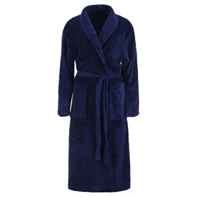 Afbeelding van Brandsseller Badjas van microvezel, uniseks, voor dames en heren, marineblauw, L/XL