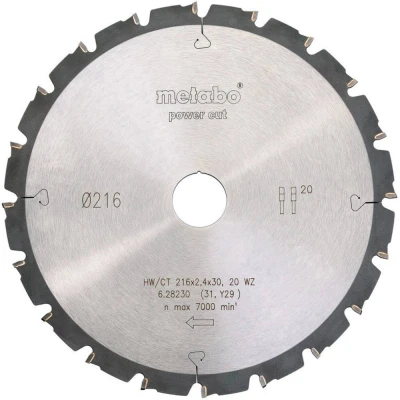 Afbeelding van Metabo 628230000 Cirkelzaagblad 216 mm 1 stuk(s)