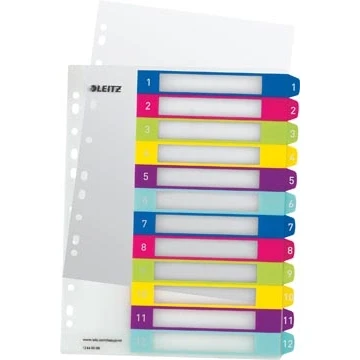 Afbeelding van Leitz WOW printbare index, 12 tabs tabbladen