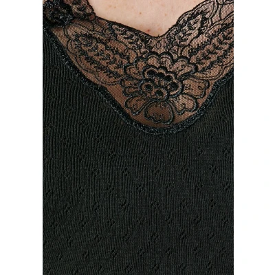 Afbeelding van Damart Thermolactyl T shirt met lange mouwen, opengewerkt mesh, Zwart, S