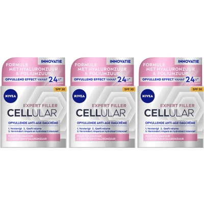 Afbeelding van 3x Nivea Cellular Filler Dagcrème Anti Age SPF 30 50 ml