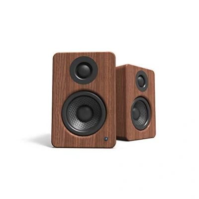 Afbeelding van Kanto Desktopluidsprekers met YU2WALNUT voeding 3&quot; composietdrivers 3/4&quot; Silk Dome Tweeter Klasse D versterker 100 watt Ingebouwde USB DAC Subwooferuitgang WALNUT Paar