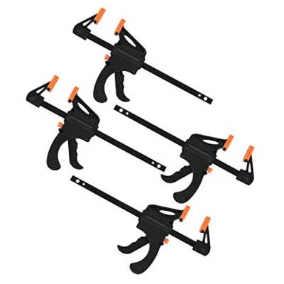 Afbeelding van Eenhandklemmen, schroefklemmen, snelspanklemmen, veerklem, 4 stuks, 10,2 cm