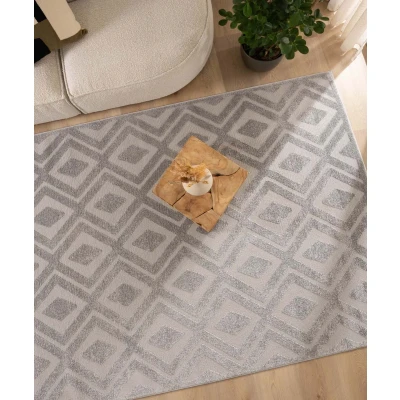 Afbeelding van Scandinavisch Vloerkleed Contour Diamond Grijs 300x400 Cm
