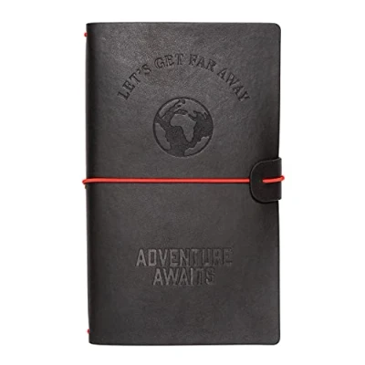 Afbeelding van Wanderlust Notitieboek A5 19,5 X 12 Cm Imitatieleer Zwart/rood