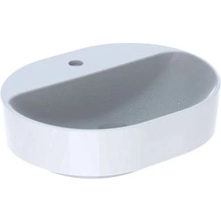 Afbeelding van Geberit VariForm opzetwastafel ellips wit (50 x 40 cm) 1 kraangat,