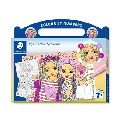 Afbeelding van triplus mixed set colour by numbers Fashion